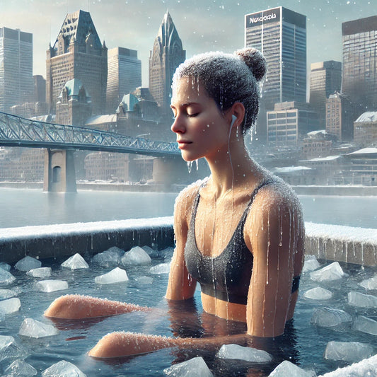 Cold plunge taken in an ice bath in Montreal