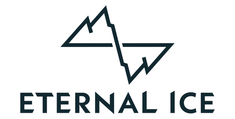 Eternal Ice logo with gun metal text and transparent background