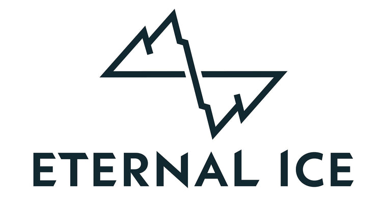 Eternal Ice logo with gun metal text and white background