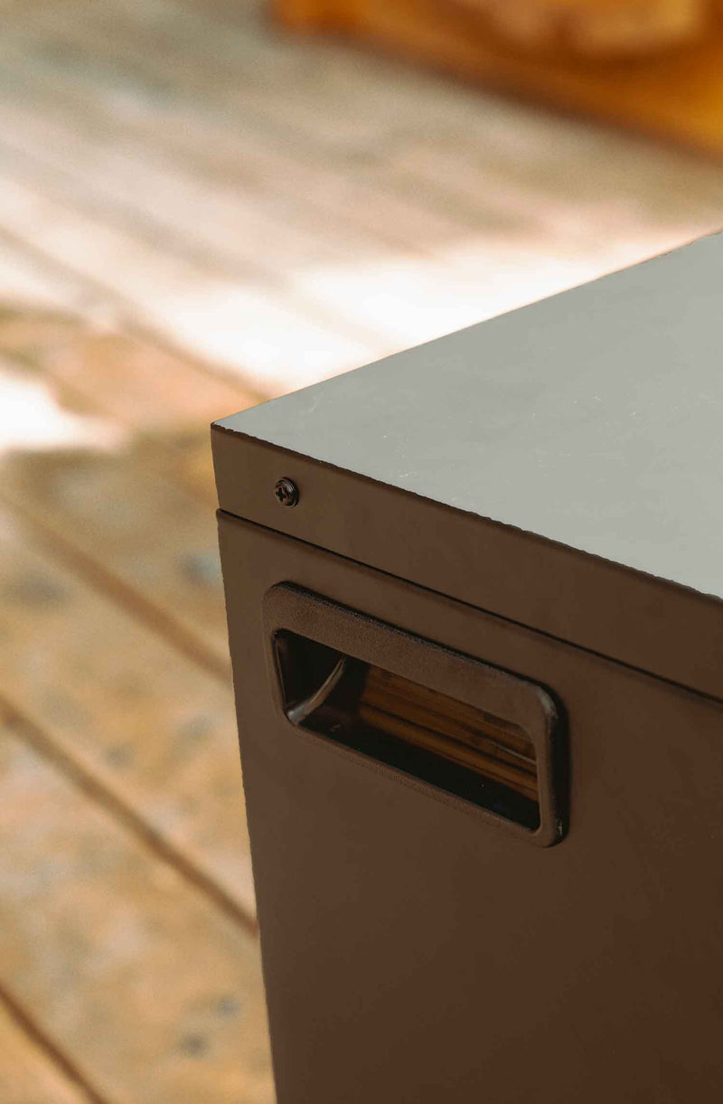 Durable handle on Eternal Ice 1 HP chiller – designed for portability and secure handling