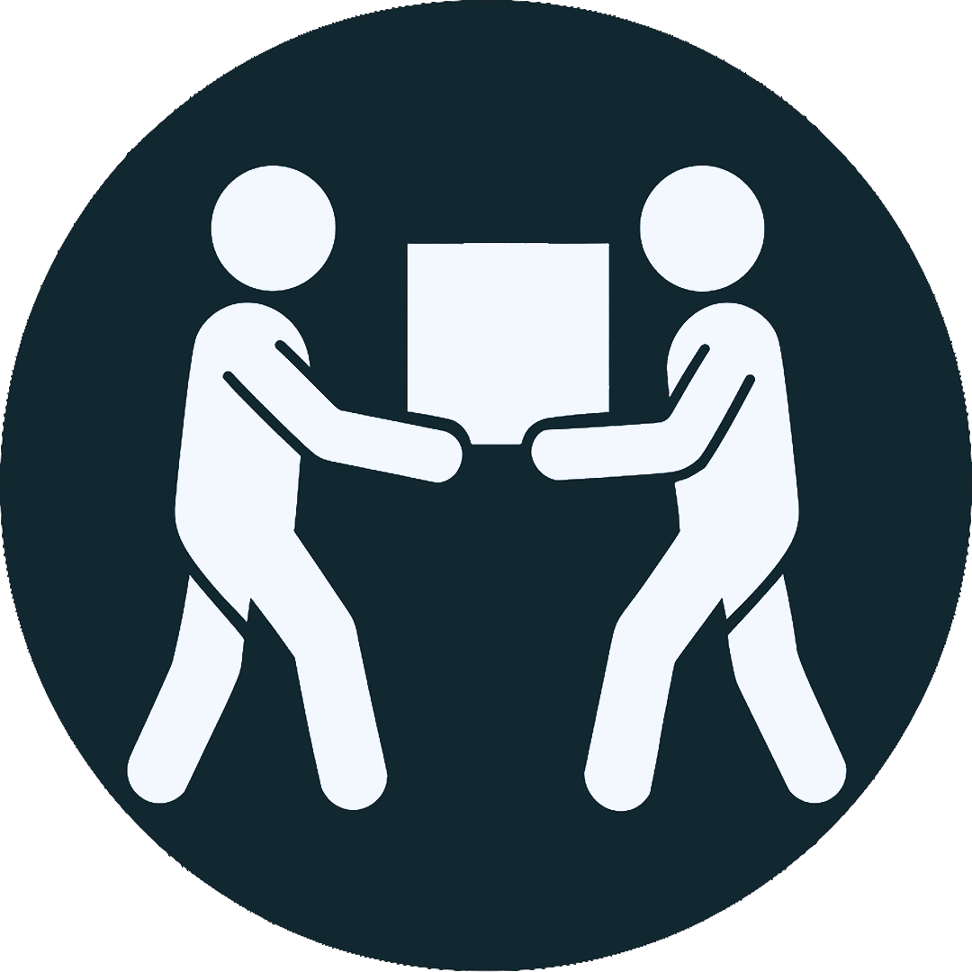 An icon representing two people carrying a box